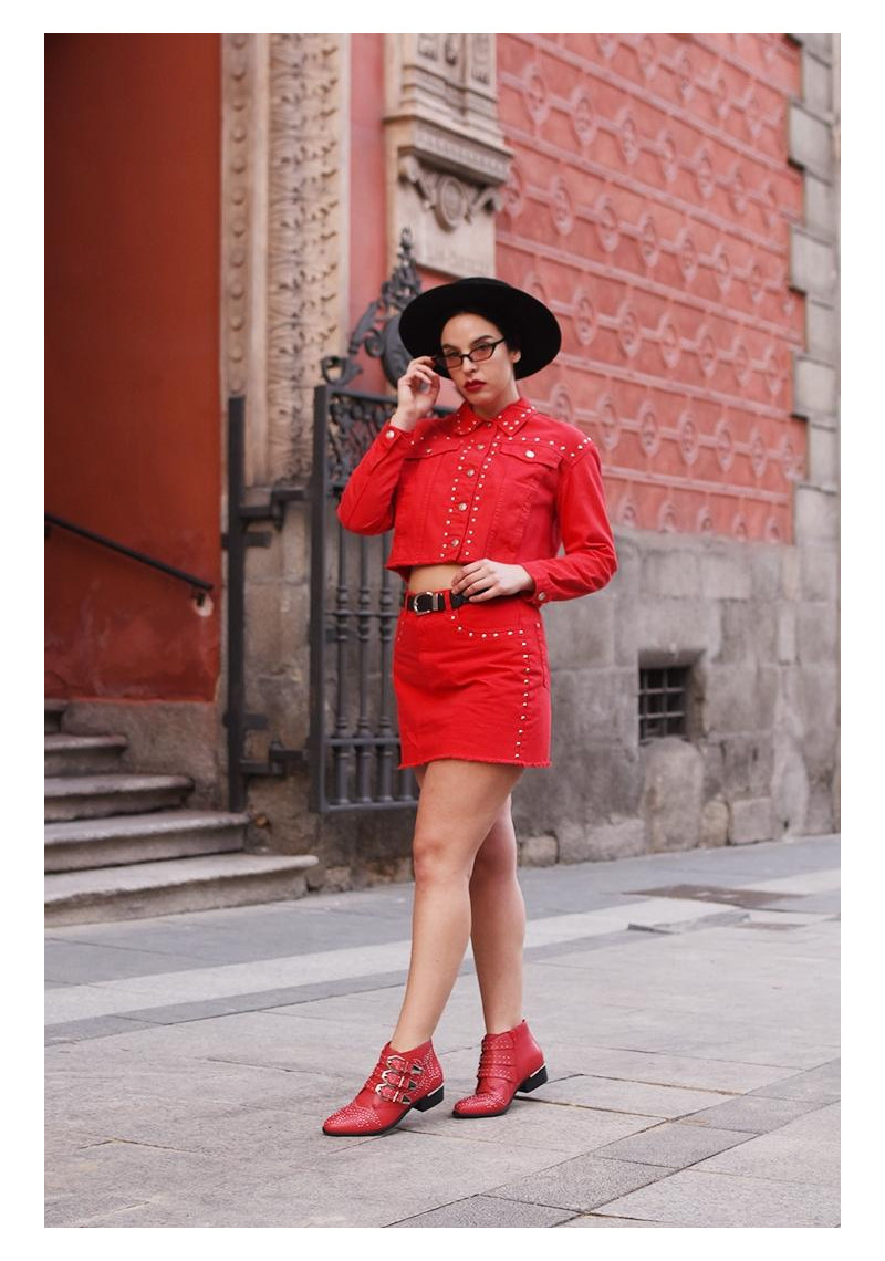 BOTIN BRONX ROJO SINTETICO - Tienda Online Lola Rey