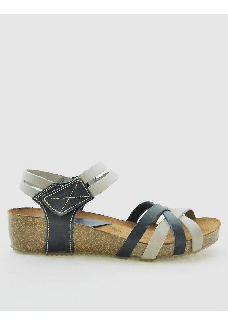 SANDALIA INTERBIOS 5338 CRAZY-NAPA GRIS-MARINO - Tienda Online Lola