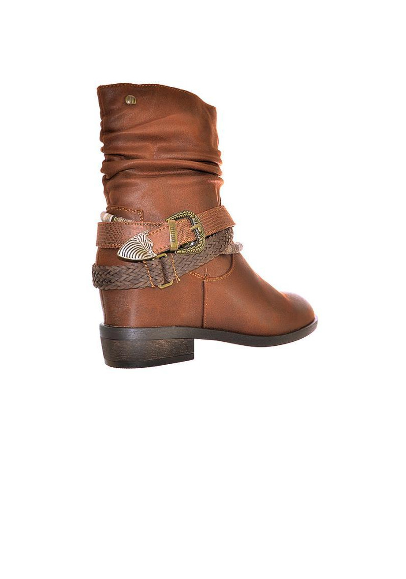 BOTIN MUSTANG MARRON PIEL SINTETICA - Tienda Online Lola Rey