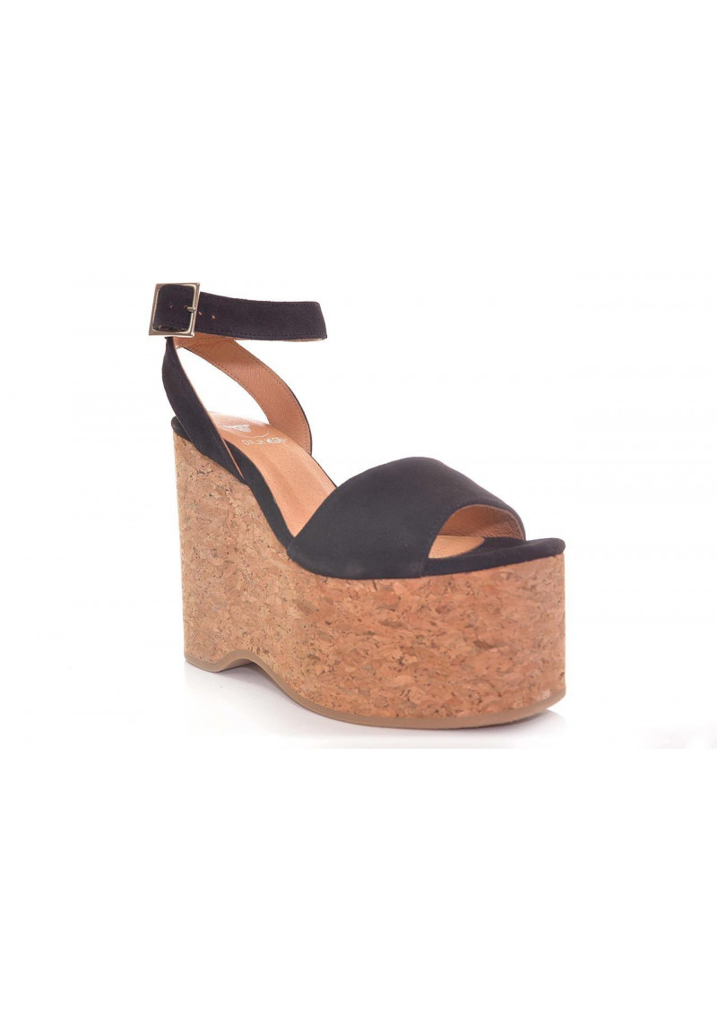 SANDALIA OVEJA NEGRA NEGRO SINTETICO - Tienda Online Lola Rey