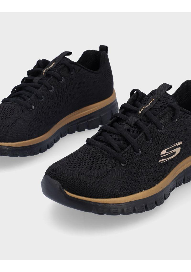 ZAPATILLA SKECHERS 12615 BLACK ROSE GOLD