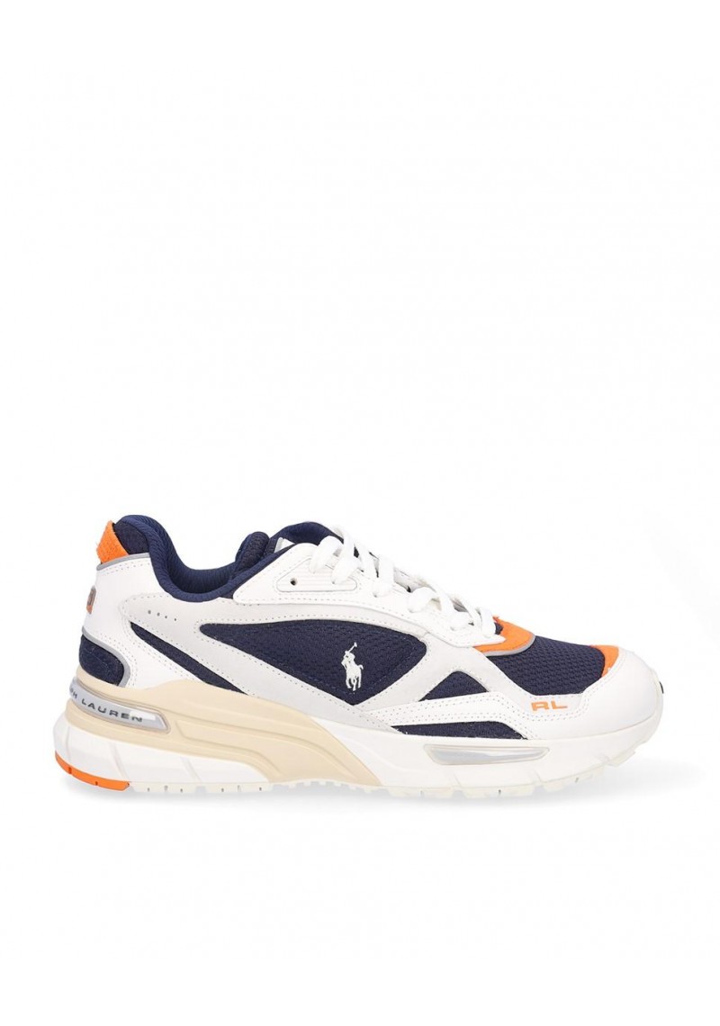 ZAPATILLA POLO RALPH LAUEN TRACKSTR WHITE NAVY ORANGE