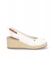 SANDALIA TOMMY HILFIGER FLAG MID WEDGE ECRU