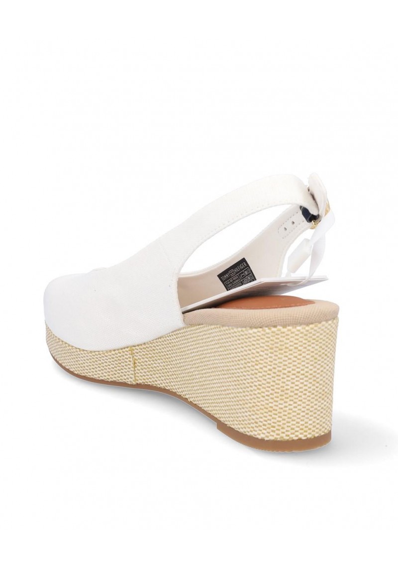 SANDALIA TOMMY HILFIGER FLAG MID WEDGE ECRU