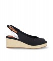 SANDALIA TOMMY HILFIGER FLAG MID WEDGE BLACK