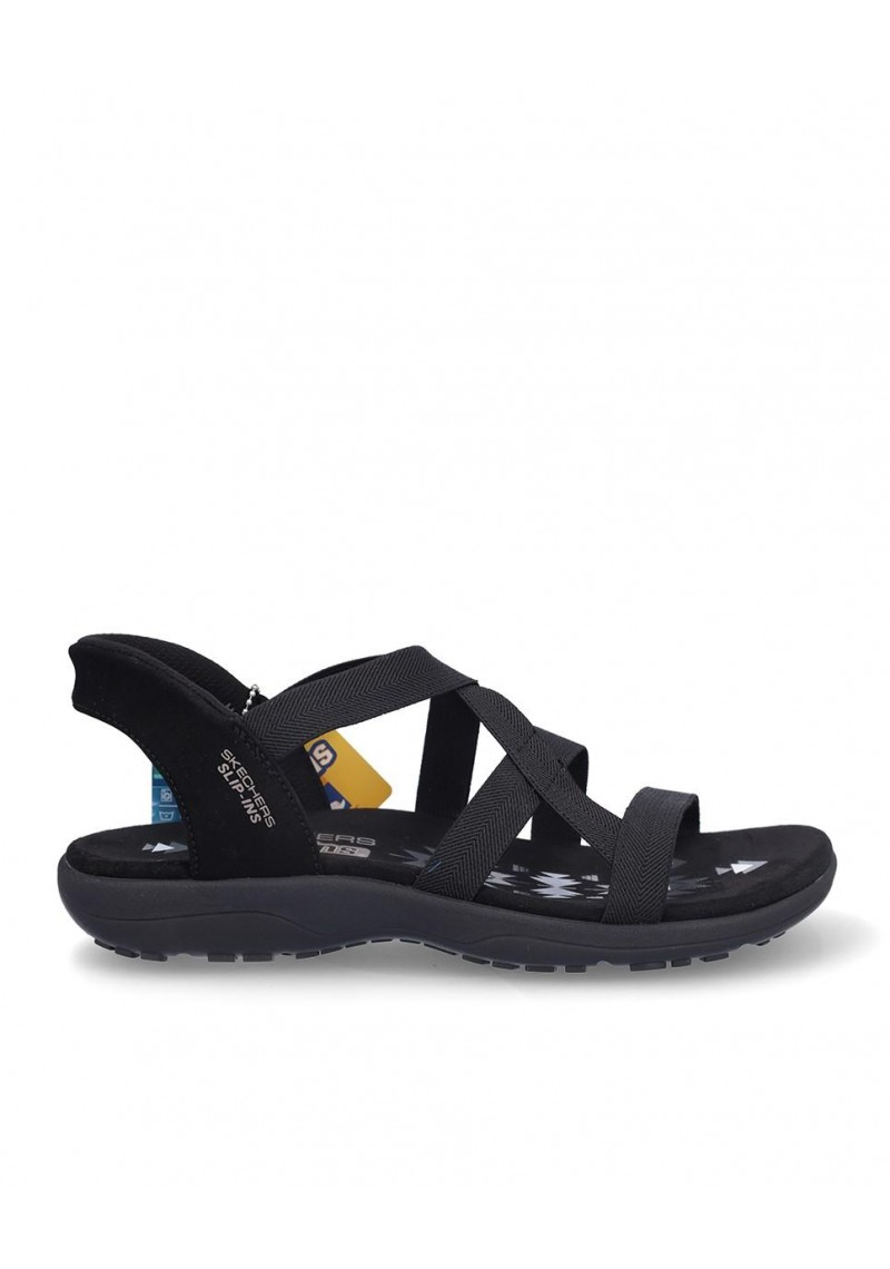SANDALIA PLANA SKECHERS 163460 BLACK