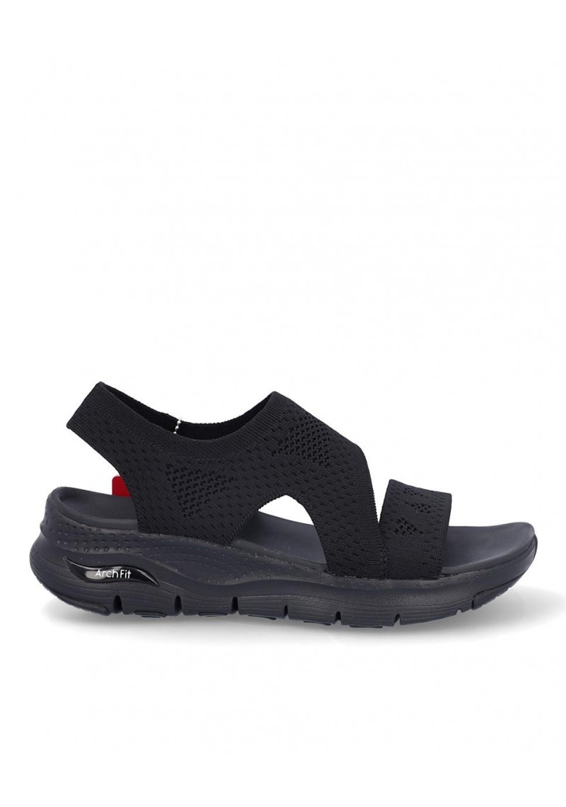 SANDALIA PLANA SKECHERS 119458 BLACK