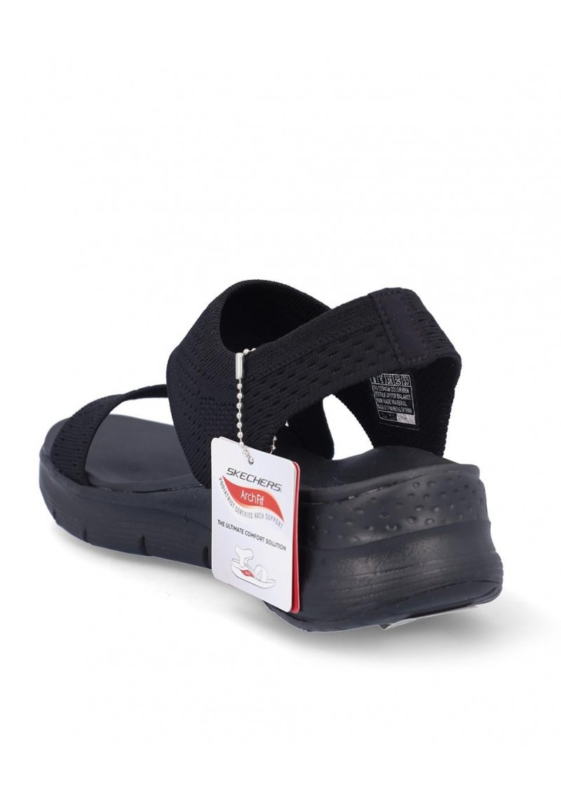 SANDALIA PLANA SKECHERS 119458 BLACK