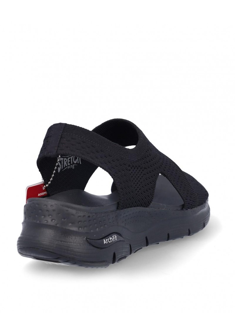SANDALIA PLANA SKECHERS 119458 BLACK