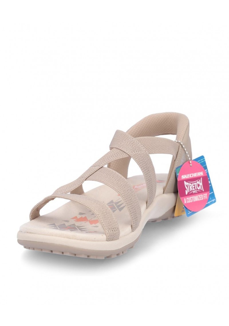 SANDALIA PLANA SKECHERS 163460 TAUPE