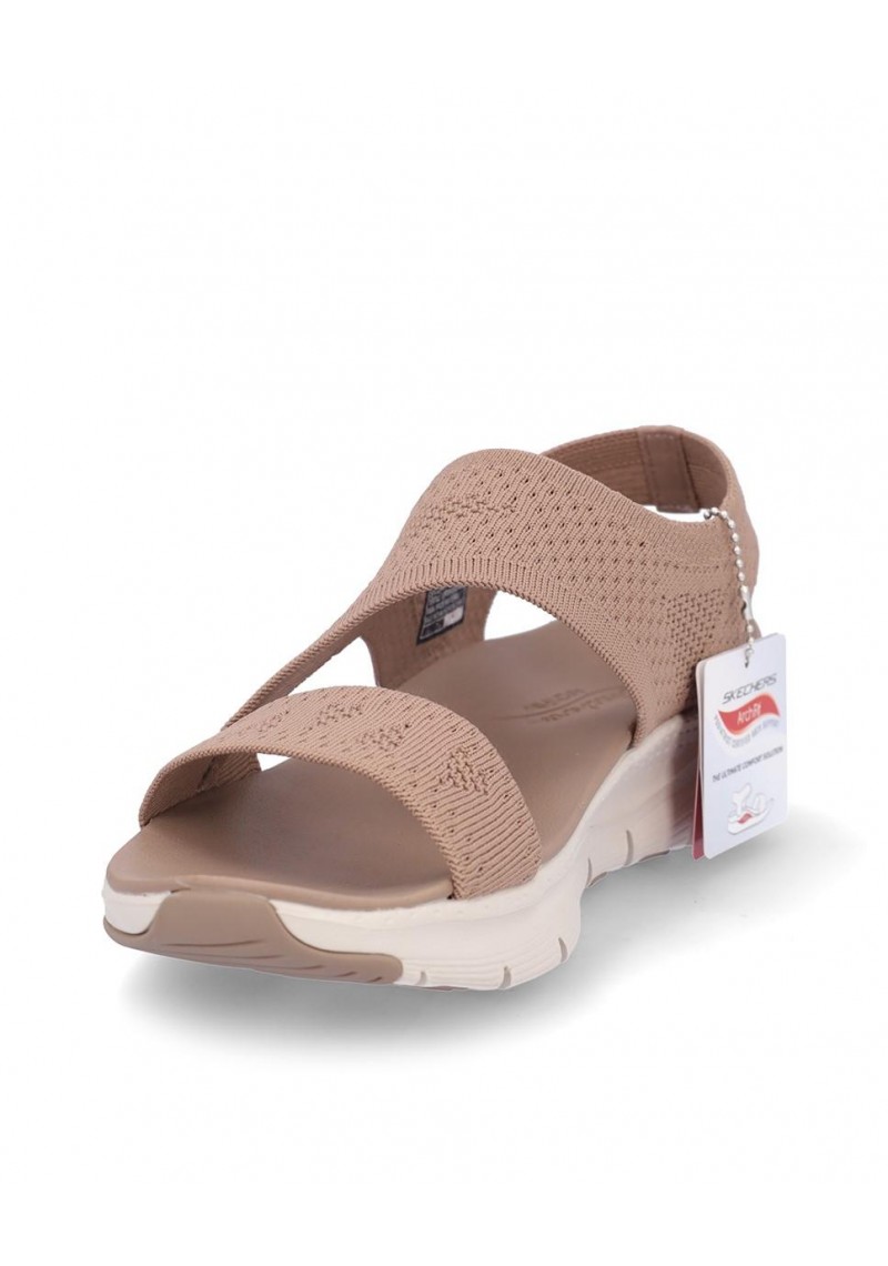 SANDALIA PLANA SKECHERS 119458 MOCHA