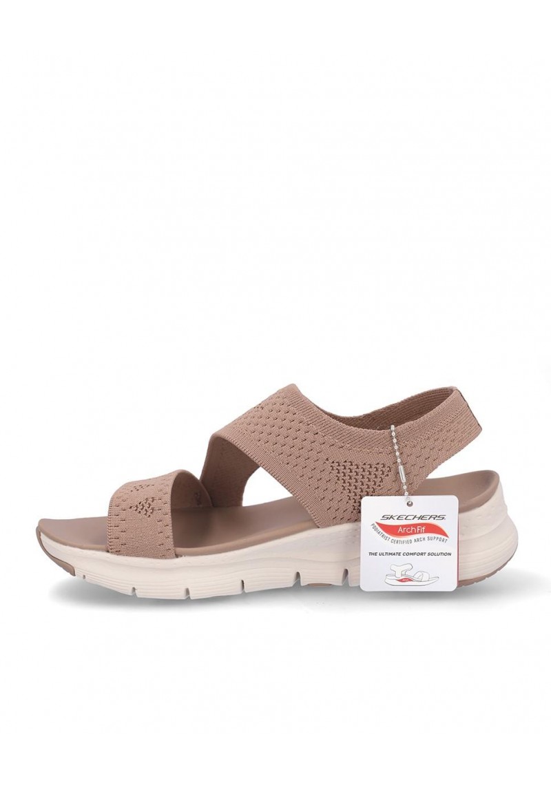 SANDALIA PLANA SKECHERS 119458 MOCHA