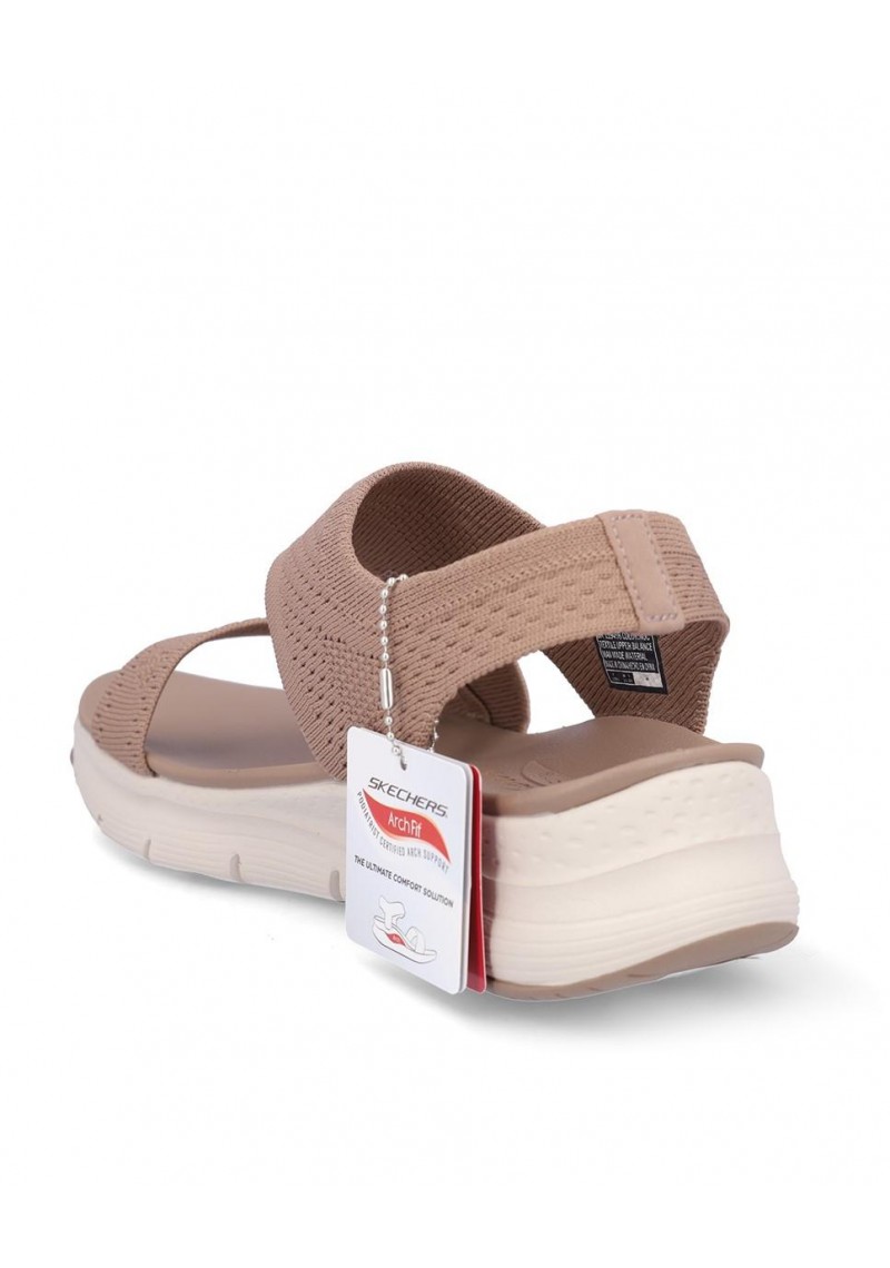SANDALIA PLANA SKECHERS 119458 MOCHA