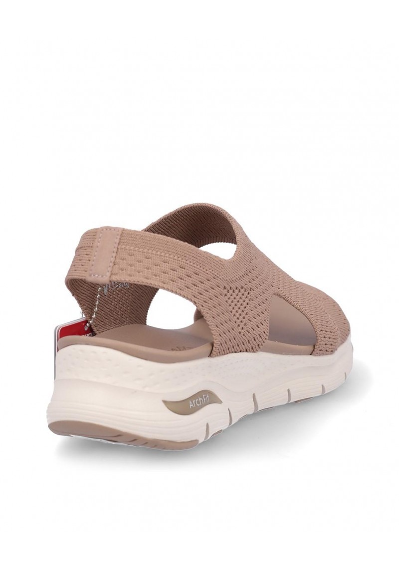 SANDALIA PLANA SKECHERS 119458 MOCHA