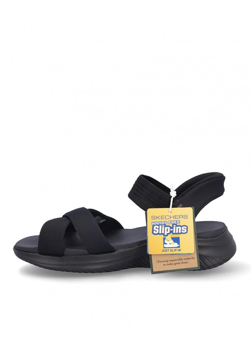 SANDALIA PLANA SKECHERS 119975 BLACK