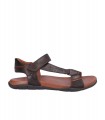 SANDALIA HOMBRE PIEL, CIERRE VELCRO, PLANTA BIO PIEL PERFORADA