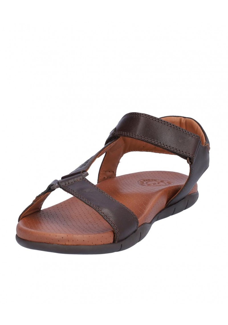 SANDALIA HOMBRE PIEL, CIERRE VELCRO, PLANTA BIO PIEL PERFORADA