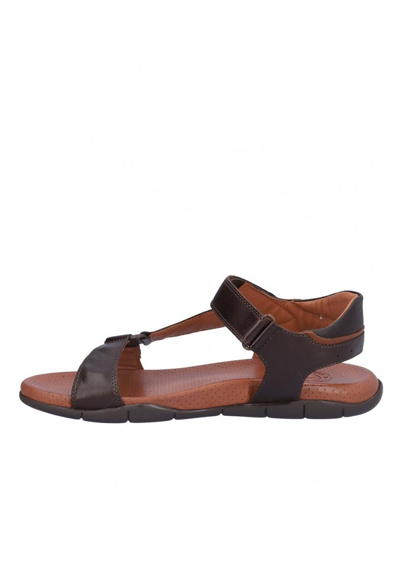 SANDALIA HOMBRE PIEL, CIERRE VELCRO, PLANTA BIO PIEL PERFORADA