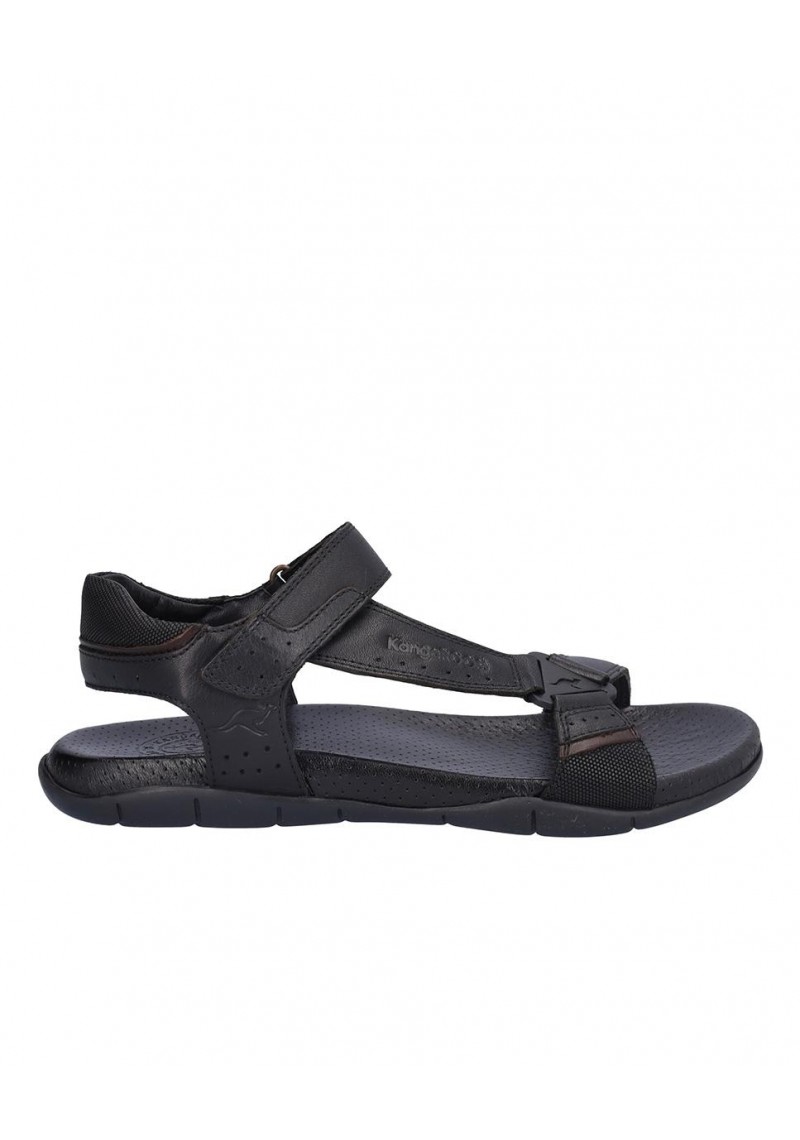 SANDALIA HOMBRE PIEL, CIERRE VELCRO, PLANTA BIO PIEL PERFORADA