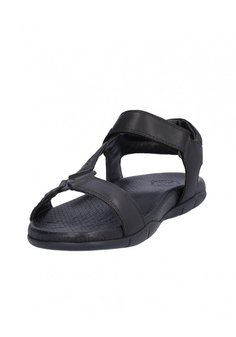 SANDALIA HOMBRE PIEL, CIERRE VELCRO, PLANTA BIO PIEL PERFORADA