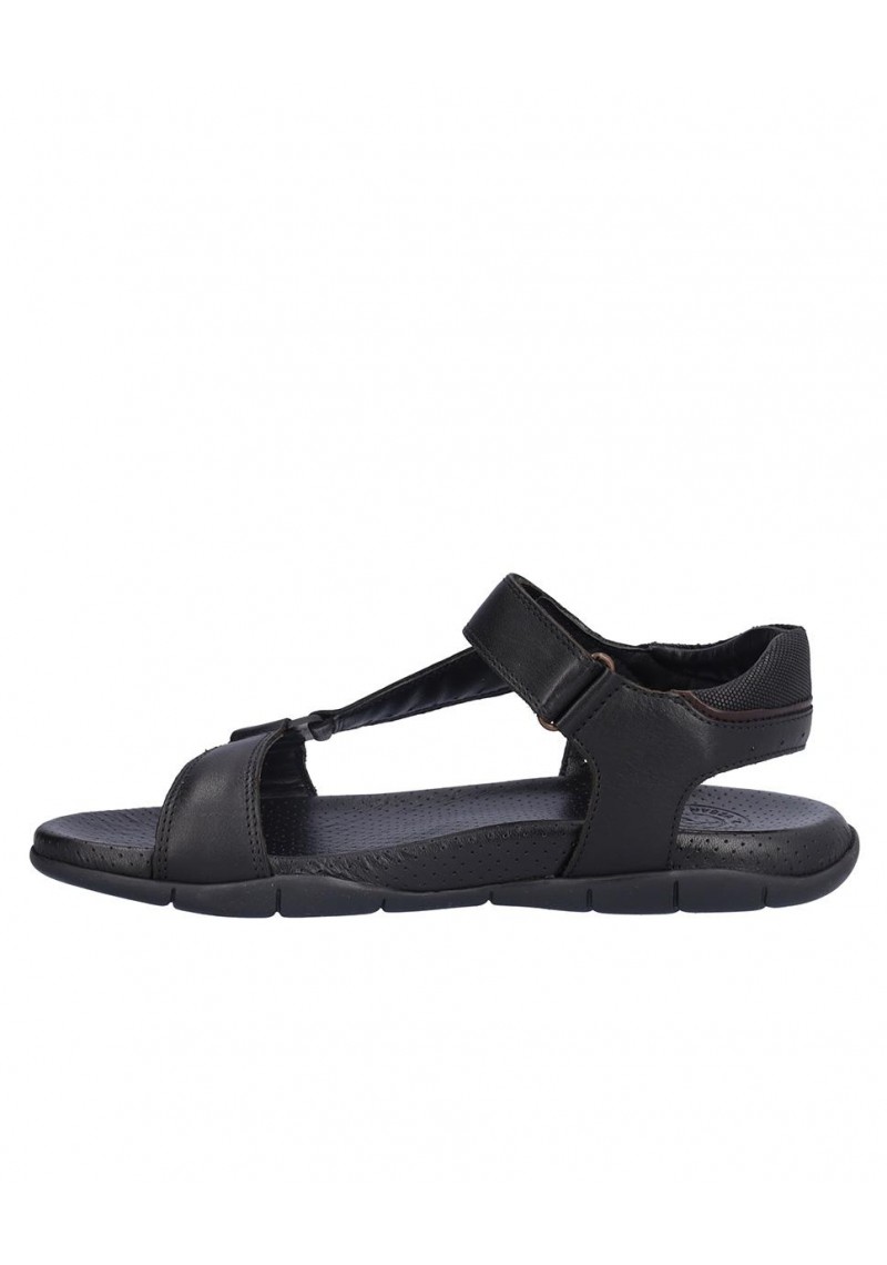 SANDALIA HOMBRE PIEL, CIERRE VELCRO, PLANTA BIO PIEL PERFORADA