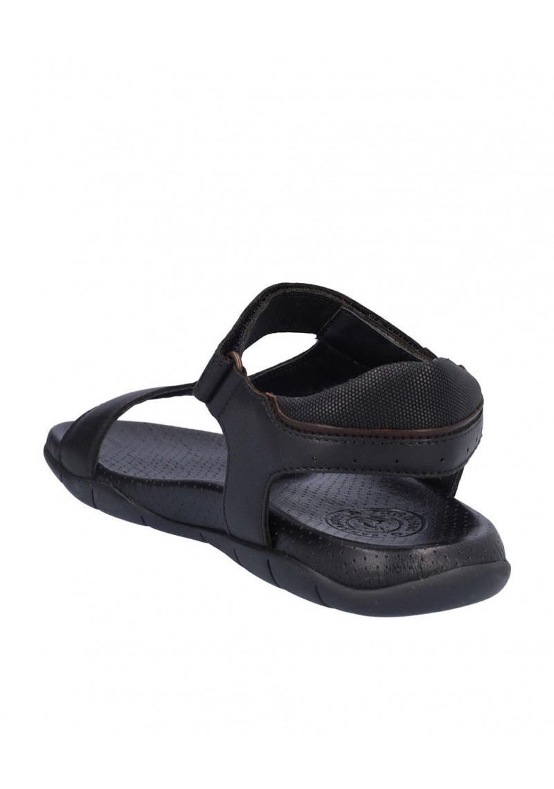 SANDALIA HOMBRE PIEL, CIERRE VELCRO, PLANTA BIO PIEL PERFORADA
