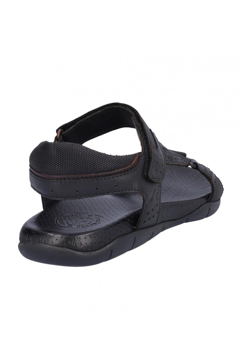 SANDALIA HOMBRE PIEL, CIERRE VELCRO, PLANTA BIO PIEL PERFORADA