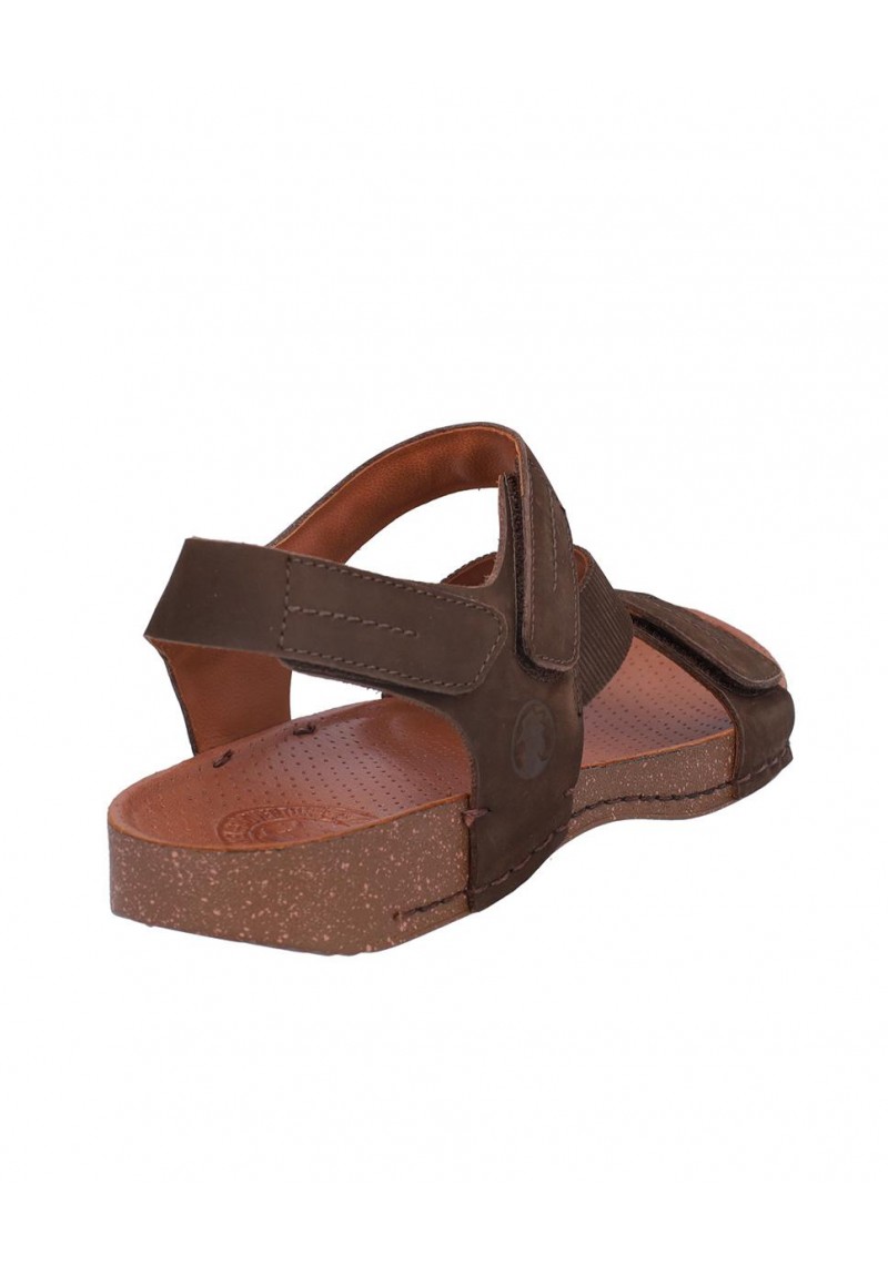 SANDALIA CABALLERO CON VELCROS, PLANTA BIO DE PIEL PERFORADA