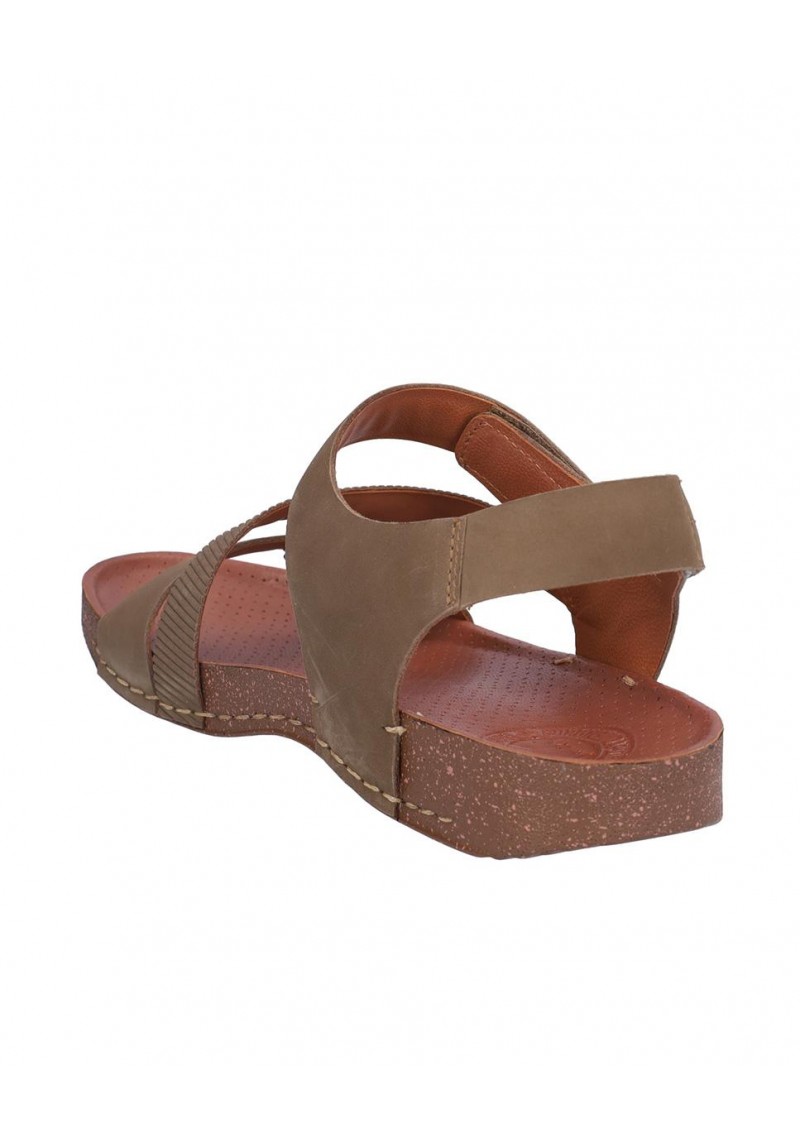 SANDALIA CABALLERO CON VELCROS, PLANTA BIO DE PIEL PERFORADA