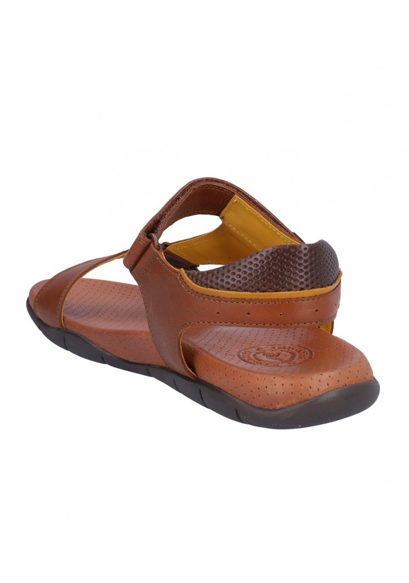 SANDALIA HOMBRE PIEL, CIERRE VELCRO, PLANTA BIO PIEL PERFORADA