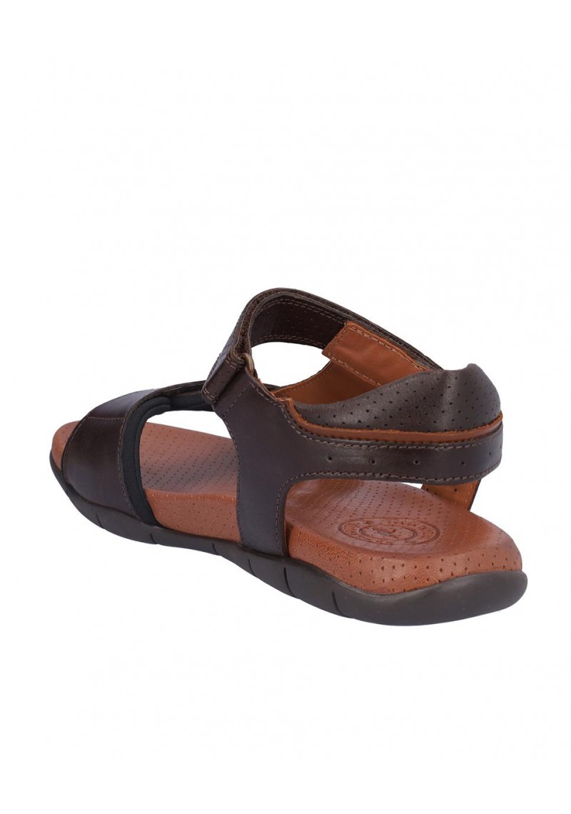 SANDALIA HOMBRE PIEL,CIERRE VELCRO,PLANTA BIO PERFORADA PIEL