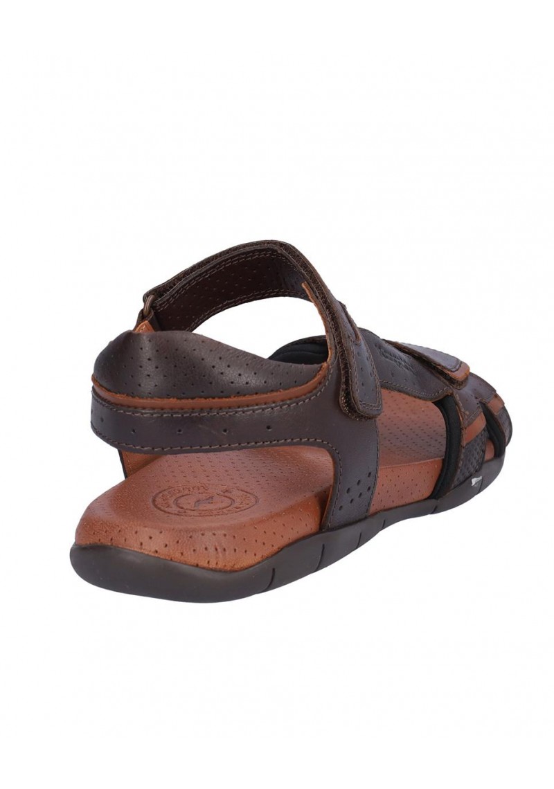 SANDALIA HOMBRE PIEL,CIERRE VELCRO,PLANTA BIO PERFORADA PIEL