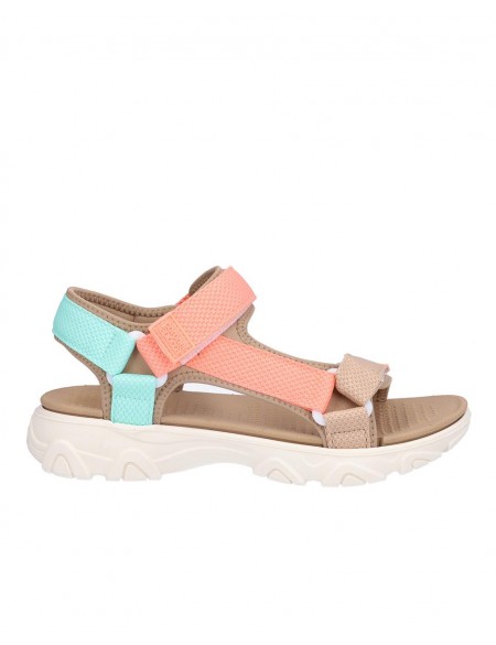 SANDALIA SEÑORA TEXTIL, CIERRE VELCROS, SUELA LIGERA DE PHYLON