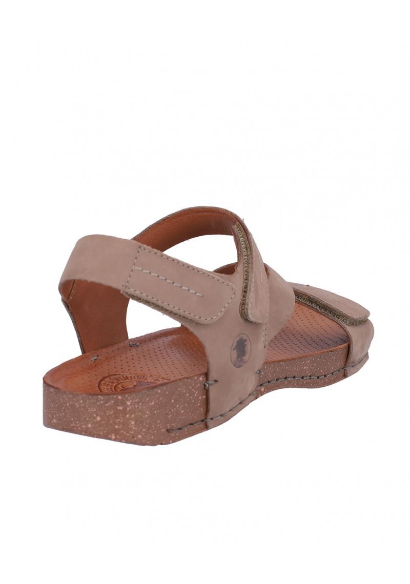 SANDALIA CABALLERO CON VECROS, PLANTA BIO DE PIEL PERFORADA