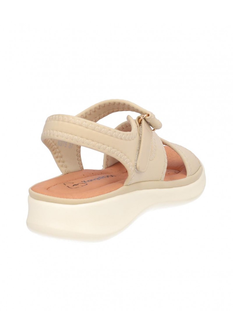 SANDALIA SEÑORA, CIERRE DE VELCRO, PLANTA DE PIEL ACOLCHADA