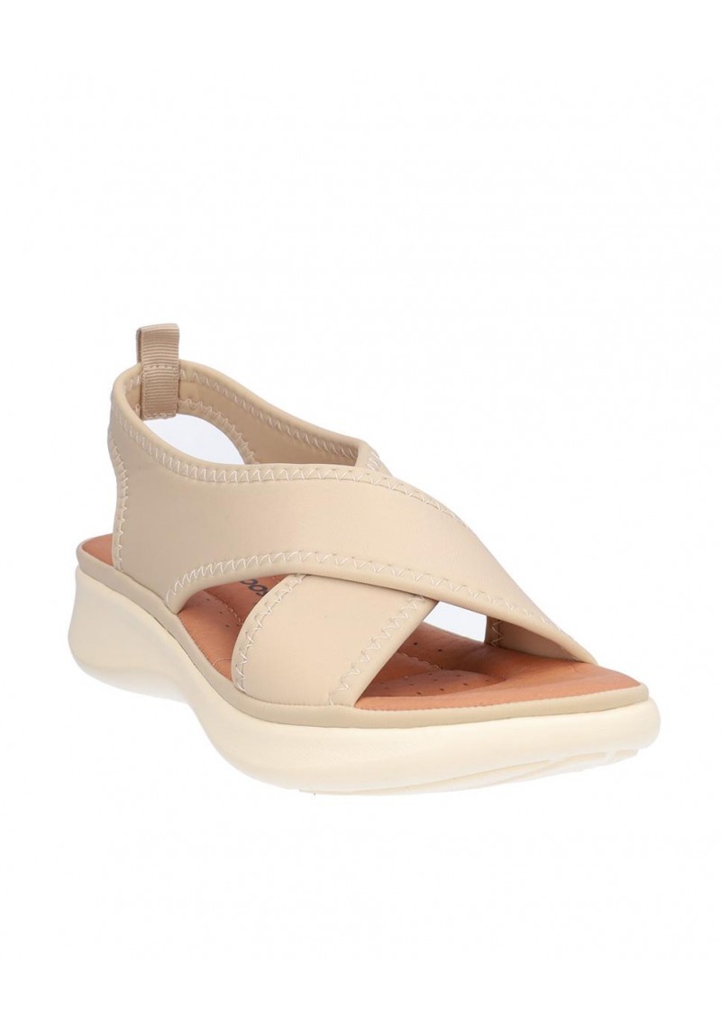 SANDALIA CRUZADA SEÑORA, PLANTA PIEL ACOLCHADA, SUELA LIGERA