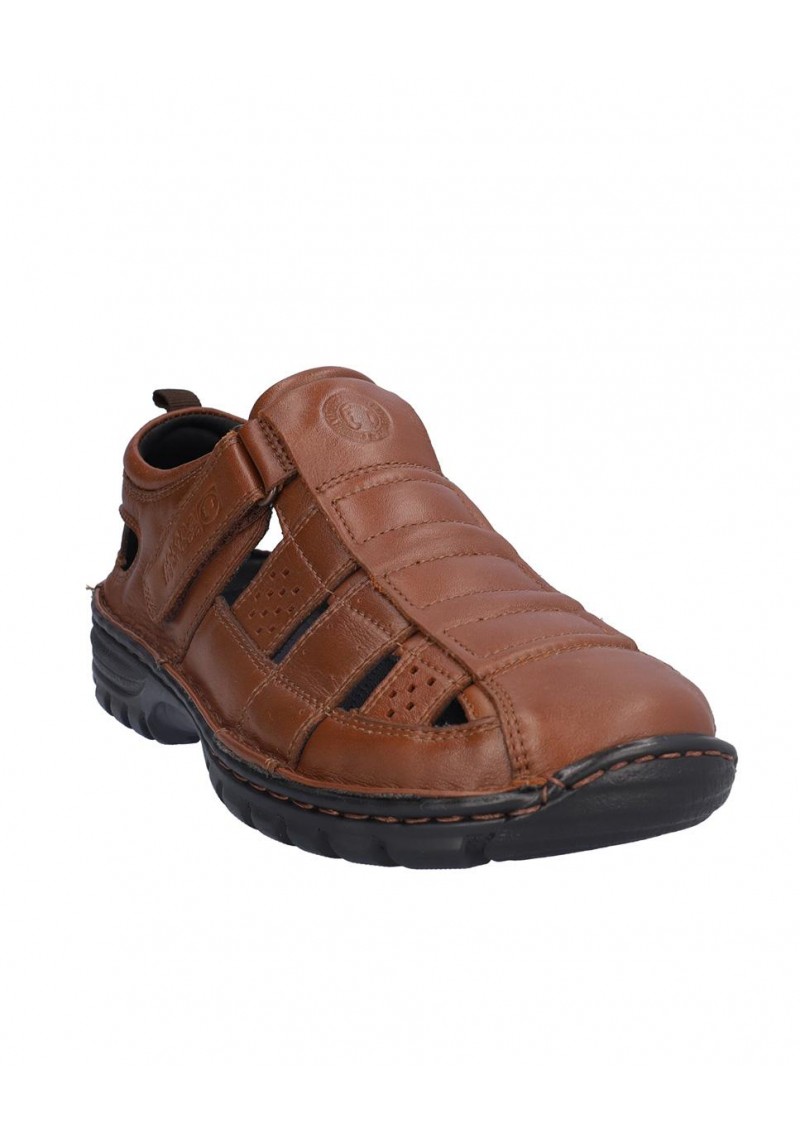 SANDALIA CABALLERO CERRADA CON VELCRO, PLANTILLA PIEL  EXTRAIBLE