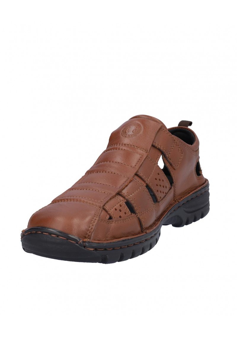 SANDALIA CABALLERO CERRADA CON VELCRO, PLANTILLA PIEL  EXTRAIBLE