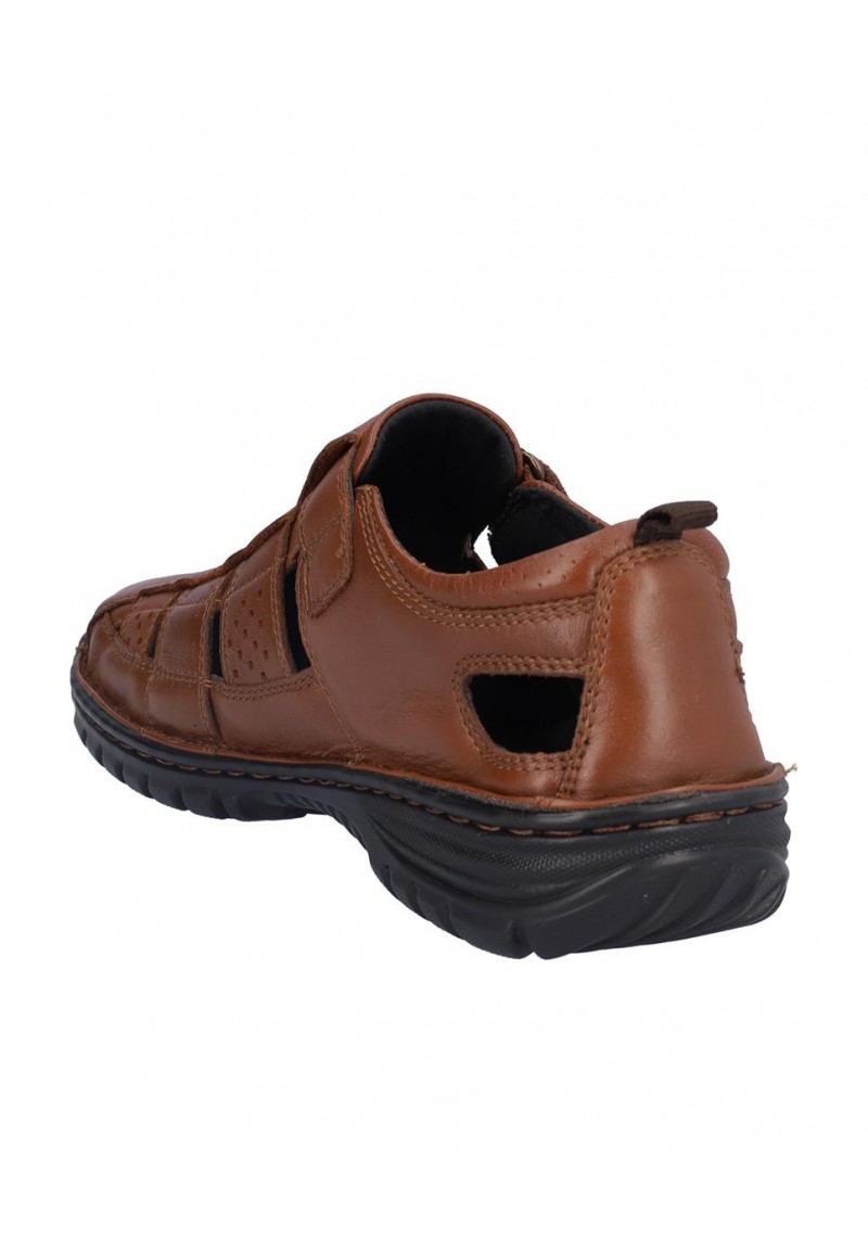 SANDALIA CABALLERO CERRADA CON VELCRO, PLANTILLA PIEL  EXTRAIBLE