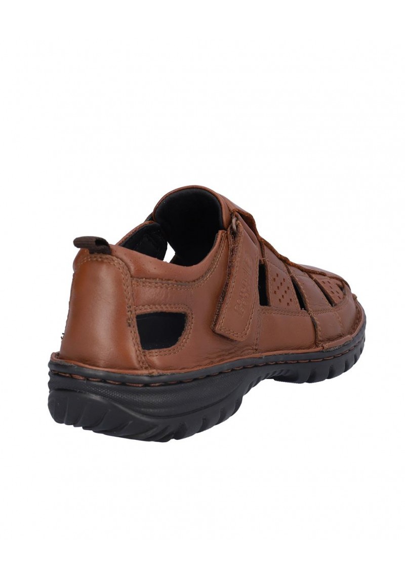 SANDALIA CABALLERO CERRADA CON VELCRO, PLANTILLA PIEL  EXTRAIBLE