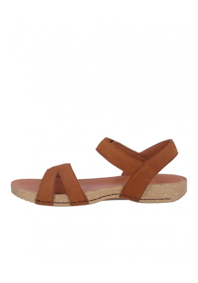 SANDALIA SEÑORA NOBUCK, CIERRE VELCRO, PLANTA BIO DE PIEL