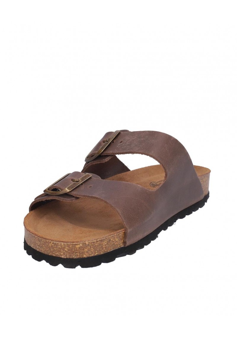 SANDALIA CABALLERO DOS HEBILLAS, PLANTA BIO ACOLCHADA